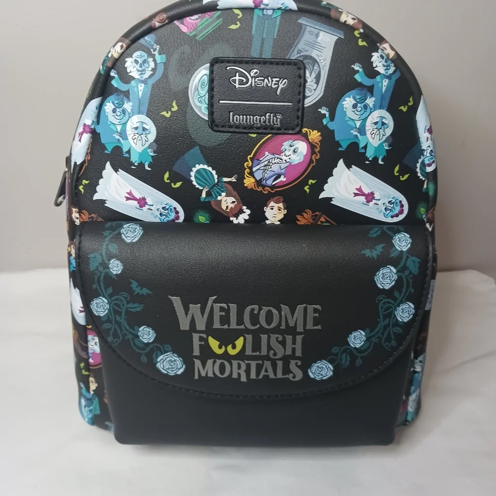 Disney Loungefly The Haunted Mansion Welcome Foolish Mortals Mini Backpack NWT - Picture 5 of 5